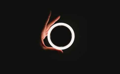 person holding white ring light