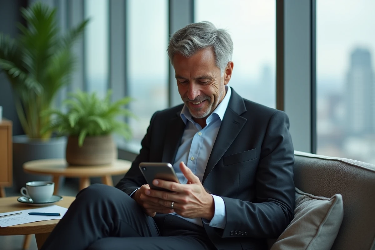 Homme d affaires en réunion dans un lounge moderne